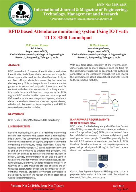 attendance monitoring system using rfid pdf|rfid based attendance management system.